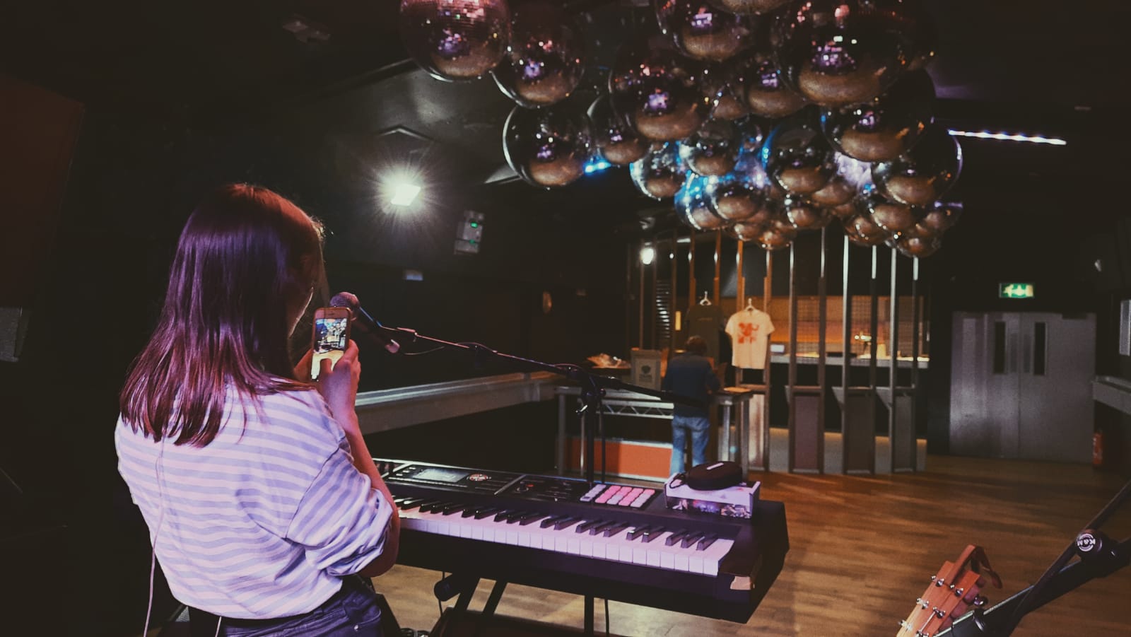 Disco balls on the ceiling